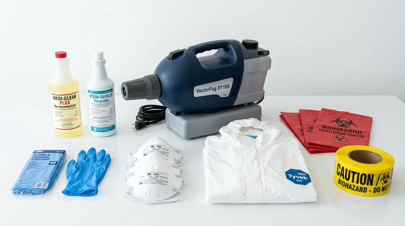 Professional biohazard remediation crew working in Huntsville